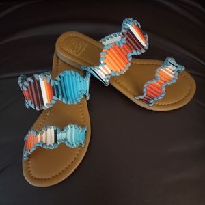 SALE!! SLIDE ON SANDALS- AZTEC STRIPE